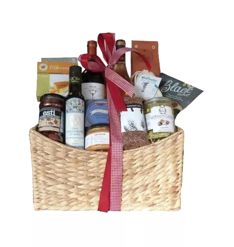 Better Celebration Gourmet Basket with Wine
